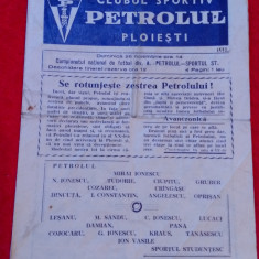 Program meci fotbal PETROLUL PLOIESTI-SPORTUL STUDENTESC Bucuresti(26.11.1972)