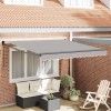 Copertină Manual Gri deschis 3 x 2,5 m Poliester și metal