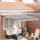 Cumpara ieftin Copertină Manual Gri deschis 3 x 2,5 m Poliester și metal