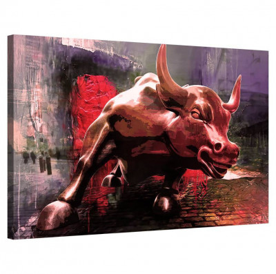 Tablou Canvas, Tablofy, Charging Bull, Printat Digital, 100 &amp;times; 70 cm foto