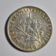 Moneda argint 1 franc 1918 -Franta(11338) foto