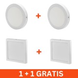 Aplica LED SMD 12W, 960lm, 17cm, 3000K, 2 modele, 1+1 gratis