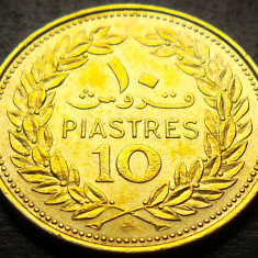 Moneda exotica 10 PIASTRES - LIBAN, anul 1972 * cod 954