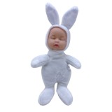 Papusa Bebe Iepuras Plus Alb 18cm Anne Geddes, Botez, Fete/Baieti, 3 ani+