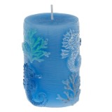 Lumanare decorativa model calut de marea,albastru,5x8 cm