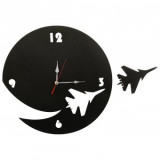 Ceas de perete metalic Krodesign Plane, diametru 50 cm, negru, VivaTechnix