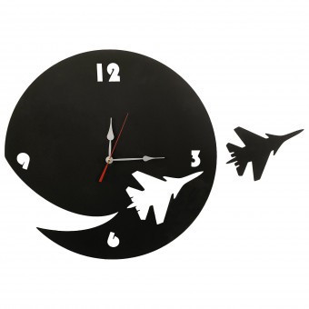 Ceas de perete metalic Krodesign Plane, diametru 50 cm, negru foto