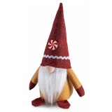 Figurina Mos Craciun textil multicolor cm 11x10x25 H