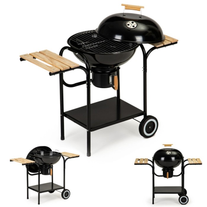 G&ouml;mb alak&uacute; g&ouml;rgős faszenes grill hamutart&oacute;val
