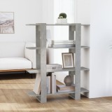 VidaXL Bibliotecă/Separator cameră, gri beton, 100x30x123,5 cm
