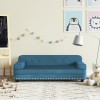 VidaXL Canapea pentru copii, albastru, 90x53x30 cm, catifea