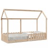 Gossi cadru pat tip casa pentru copii, 80x200 cm, lemn masiv de pin