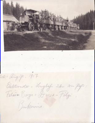 Dorna (Bucovina, Suceava)-Tren militar- WWI, WK1-rara foto