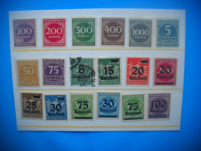 HOPCT LOT NR 473 GERMANIA REICH -18 TIMBRE VECHI STAMPILATE