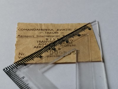 RAR- BILET VECHI - COMANDAMENTUL AVIATIEI CIVILE TAROM - TRANSPORT AUTO foto