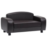 Cumpara ieftin Canapea pentru caini, maro, 80 x 50 x 40 cm, piele ecologica