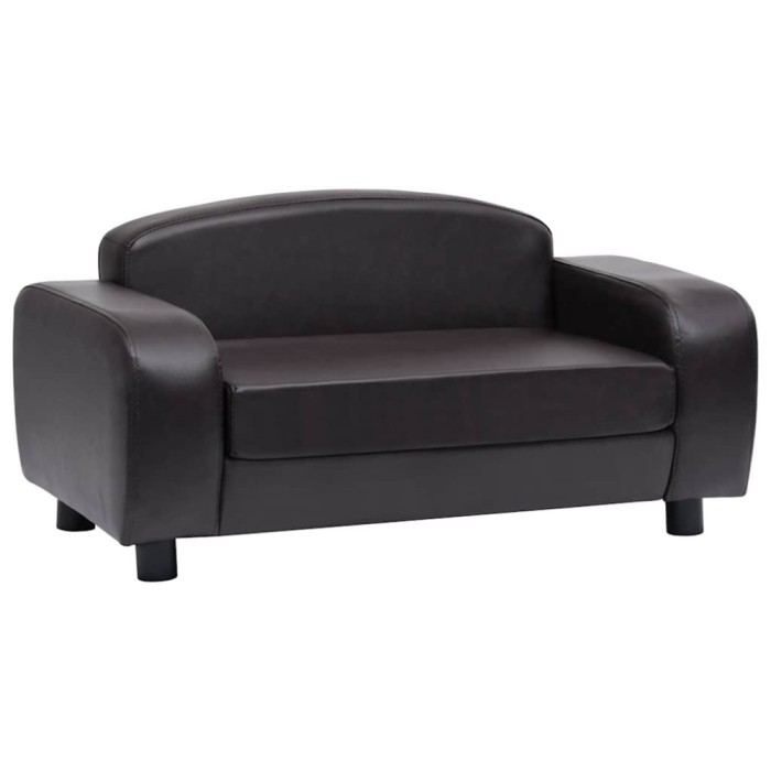 Canapea pentru caini, maro, 80 x 50 x 40 cm, piele ecologica