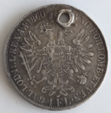 Moneda Austria - 1 Florin 1860 - E - Alba Iulia - Argint - An rar, Europa