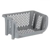 Coș Stivuibil, Plastic, Perforat, Gri, 49x36x25 cm, Oem