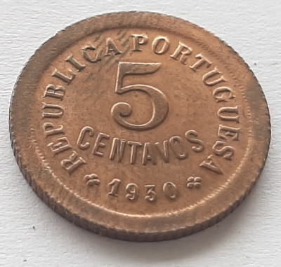 117. Moneda Capul Verde - Colonie Portugheza 5 centavos 1930 foto