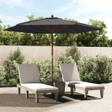 VidaXL Umbrelă de soare de grădină st&acirc;lp din lemn, negru, 299x240 cm