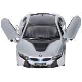 Masinuta die cast BMW i8, scara 1 la 36, 12.5 cm, gri, Goki