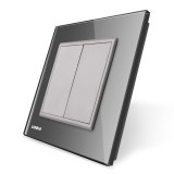 Cumpara ieftin Priza blank Livolo gri cu rama din sticla pentru mascarea dozelor