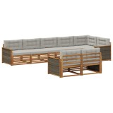 vidaXL Set de canapele de exterior 8 pcs Natural și gri deschis 3383499