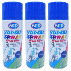 3 x Vopsea spray pentru reparatii rapide, SEP, Albastru, 400ml