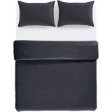 Set lenjerie de pat 100% bumbac super moale, 225 x 220 cm /2 x 50 x 80 cm, negru