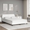 VidaXL Cadru de pat cu tăblie, alb, 120x200 cm, piele ecologică 373159