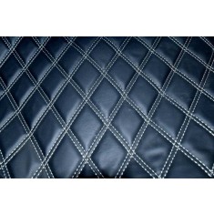 Material piele eco interior tapiterie auto romb Negru cusatura Gri