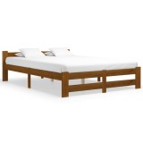 VidaXL Cadru de pat, maro miere, 140 x 200 cm, lemn masiv de pin