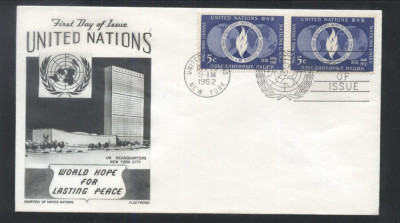 UN New York 1952 Human rights Mi.18 x 2 FDC UN.231 foto