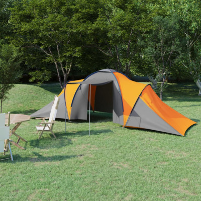 Gossi cort camping, 6 persoane, gri si portocaliu foto