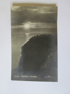 Rara!Carte postala foto Capul Nord/Nordkap-Norvegia circulata 1927 stampila rara foto