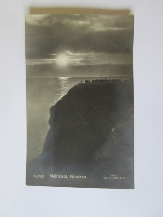 Rara!Carte postala foto Capul Nord/Nordkap-Norvegia circulata 1927 stampila rara