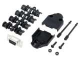 Conector D-Sub 9 pini mufă mamă pentru lipire pe cablu - Set complet, MH CONNECTORS