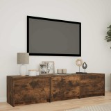 vidaXL Mobilier TV cu LED cu LED Stejar Afumat 165 x 34 x 40 cm 3418715