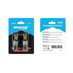 Set becuri auto cu LED CANBUS compatibil P21/5W BA15D 15 SMD 7.5W Alb 12/24V,