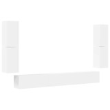 Cumpara ieftin Set dulap TV, 7 piese, alb, lemn prelucrat