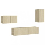 Cumpara ieftin Set de dulapuri TV, 4 piese, stejar sonoma, lemn prelucrat