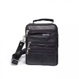 Borseta de umar si mana, barbateasca 22 x 17 cm, negru, din piele, Magrot 24032