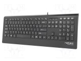 Tastatură neagră NATEC USB A cu cablu 1,8m slim US layout