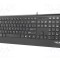 Tastatură neagră NATEC USB A cu cablu 1,8m slim US layout