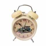 Cumpara ieftin Ceas de masa desteptator Pufo Retro Car, metalic, 15 cm, alb