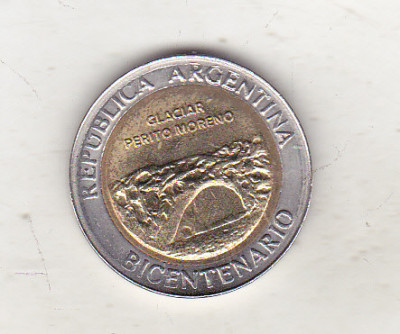 bnk mnd Argentina 1 peso 2010 unc , bimetal , Glaciar Perito Moreno foto