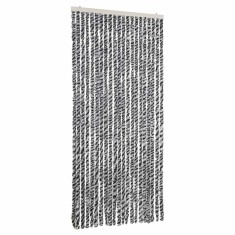 Perdele pentru insecte, gri si alb-negru, 90x200 cm, chenille foto