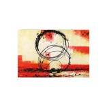 Tablou abstract pictat manual living, birou, Lumi paralele 4, 90x60cm ulei pe panza efect 3D, gata de agatat pe perete