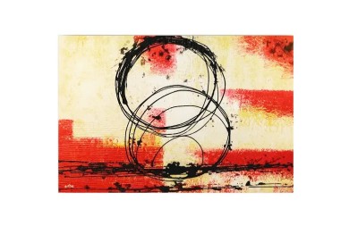 Tablou abstract pictat manual living, birou, Lumi paralele 4, 90x60cm ulei pe panza efect 3D, gata de agatat pe perete foto